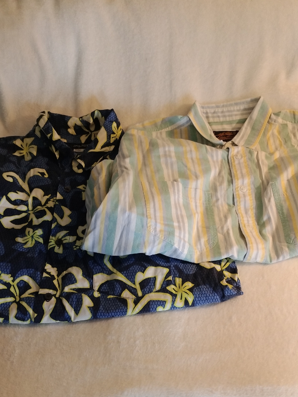 Rusty Floral Design & Eddie Bauer Casual Button Up Shirt Bundle Men's XL & L
